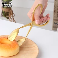 food tongs stainless steel bread clip gold tong for eggs salad serving tools pastry clamp buffet barbecue kitchen utensils