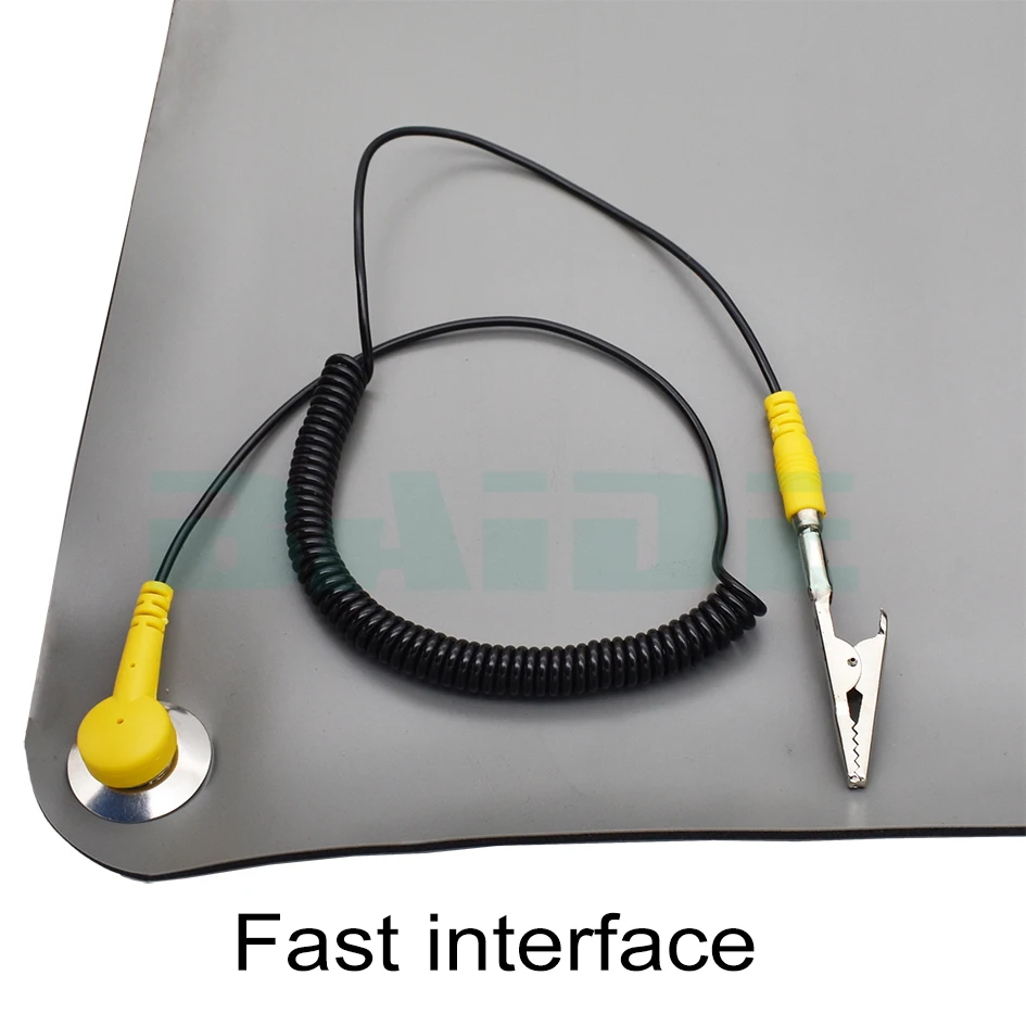 저렴한 70*50 DIY 단열 실리콘 패드 정전기 방지 매트, PC 유지 보수 데스크 매트 납땜 수리 스테이션 + 접지 코드 ESD 밴드