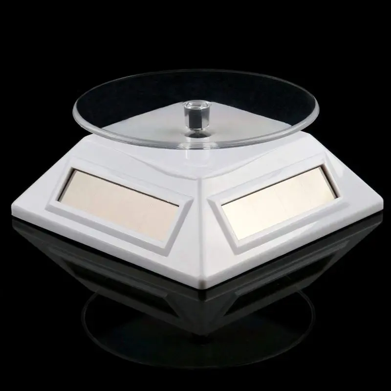 White Solar/Battery Powered Rotating Stand Product Display Art Jewellery Exhibition Photography | Украшения и аксессуары