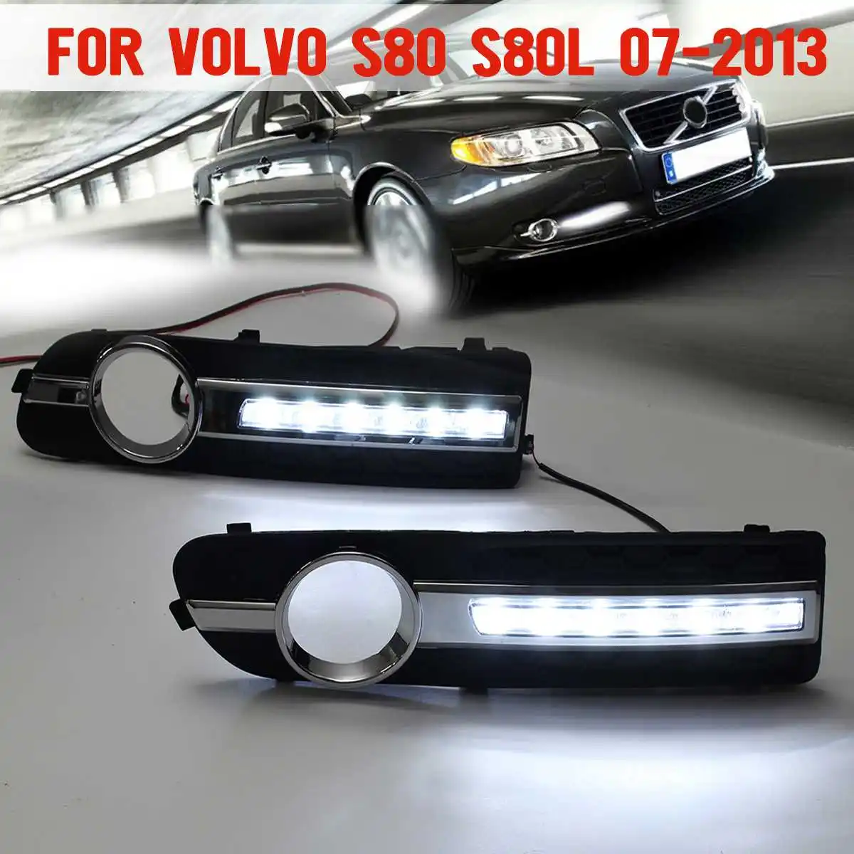 2 шт. Белый светодиодный DRL Габаритные огни ходовой огонь для Volvo S80 S80L 2007-2013