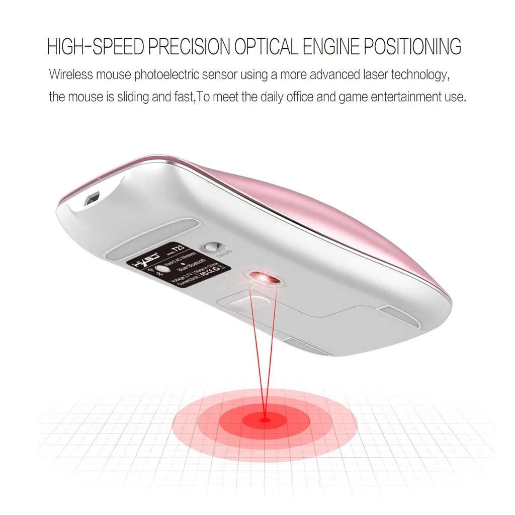 VOBERRY Эргономика Беспроводная Bluetooth 2,4 ГГц мышь 1600 dpi Professional IC позиционирование встроенный зарядный аккумулятор