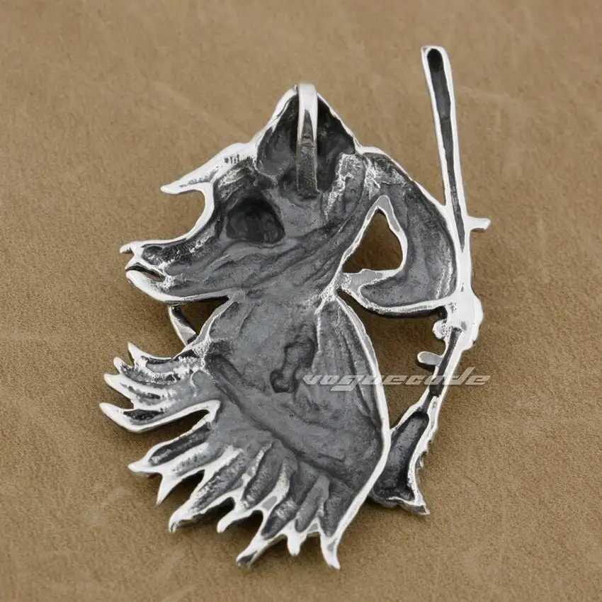 LINSION 925 Sterling Silver Large Grim Reaper Scythe Death Mens Biker Rock Punk Pendant 9H012 images - 6