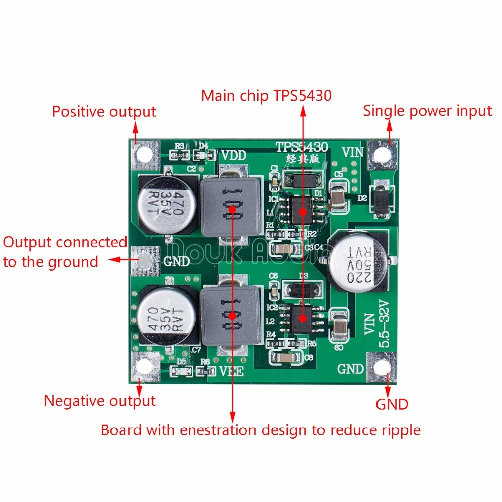 Douk Audio TPS5430 модуль импульсного источника питания 5 В/12 В/15 в выходной вольтовый