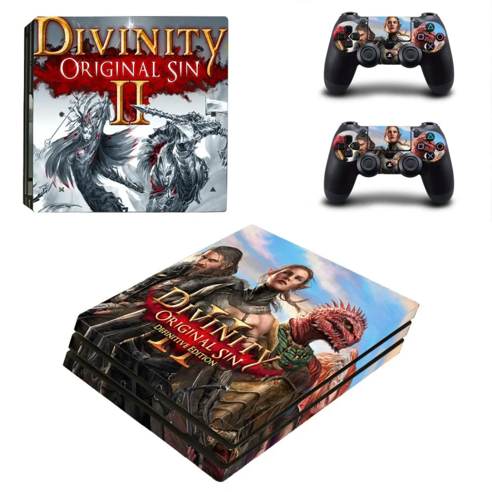 Divinity: Оригинальная виниловая наклейка Sin 2 для консоли Sony PS4 Pro и контроллера