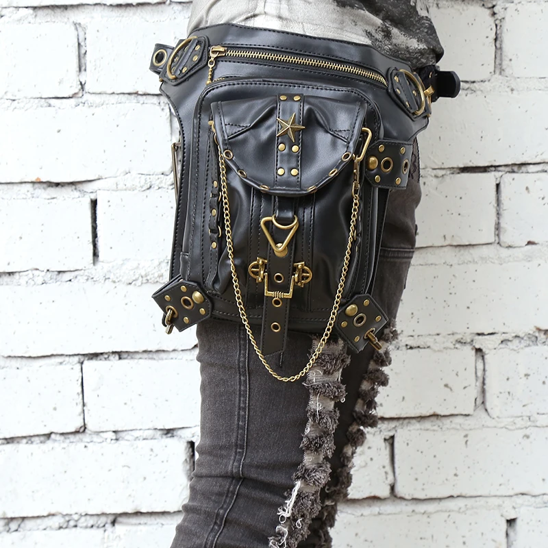 Из искусственной кожи унисекс Хип падения ног сумка поясная Бум кошелек мотоцикл