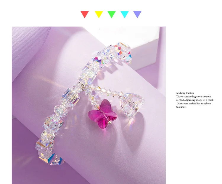 Роскошные красочные бусины браслеты-цепочки из кристаллов Swarovski Серебряный обруча браслет Шарм ювелирные изделия для женщин свадьбы