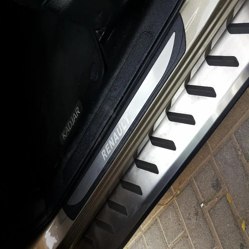 Для Renault Kadjar внешний порога Накладка протектор Пластик с нержавеющая сталь Авто