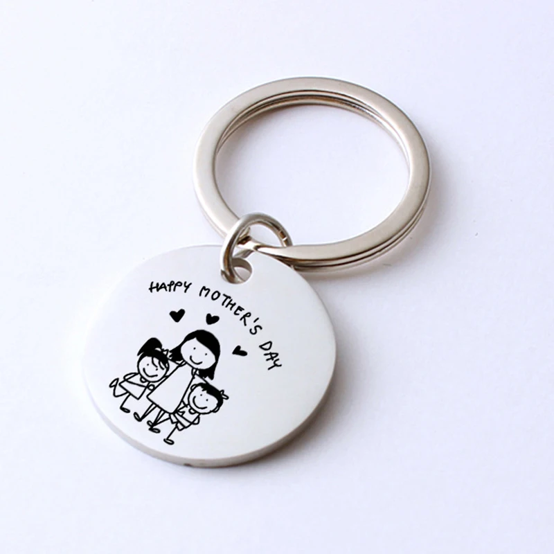 Брелок из нержавеющей стали с надписью Happy Mother's Day stick рисунок для мамы и детей