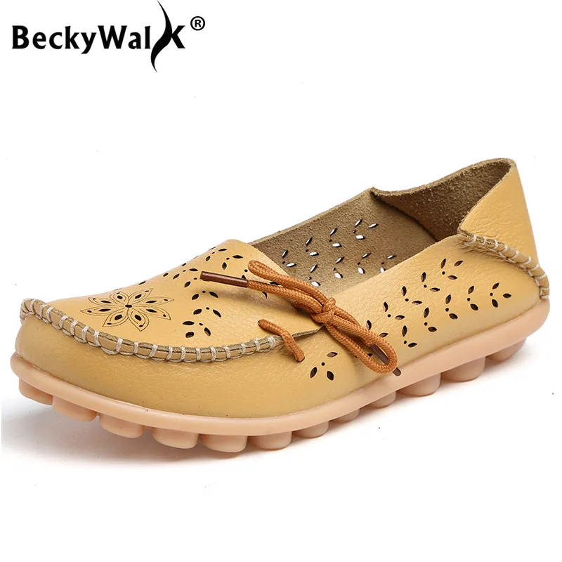 Лоферы BeckyWalk женские из натуральной кожи перфорированная подошва без застежки