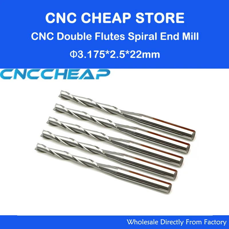 Твердосплавные Фрезы с ЧПУ 10x2 5 мм двойные/две Спиральные концевые фрезы 22