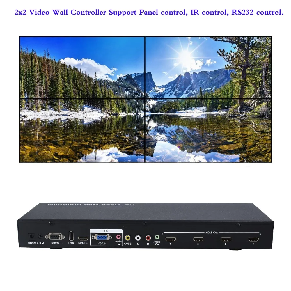PUZHIJIE HD видео настенный контроль поддерживает HDMI VGA AV USB 1x4 2x2 с каскадной функцией