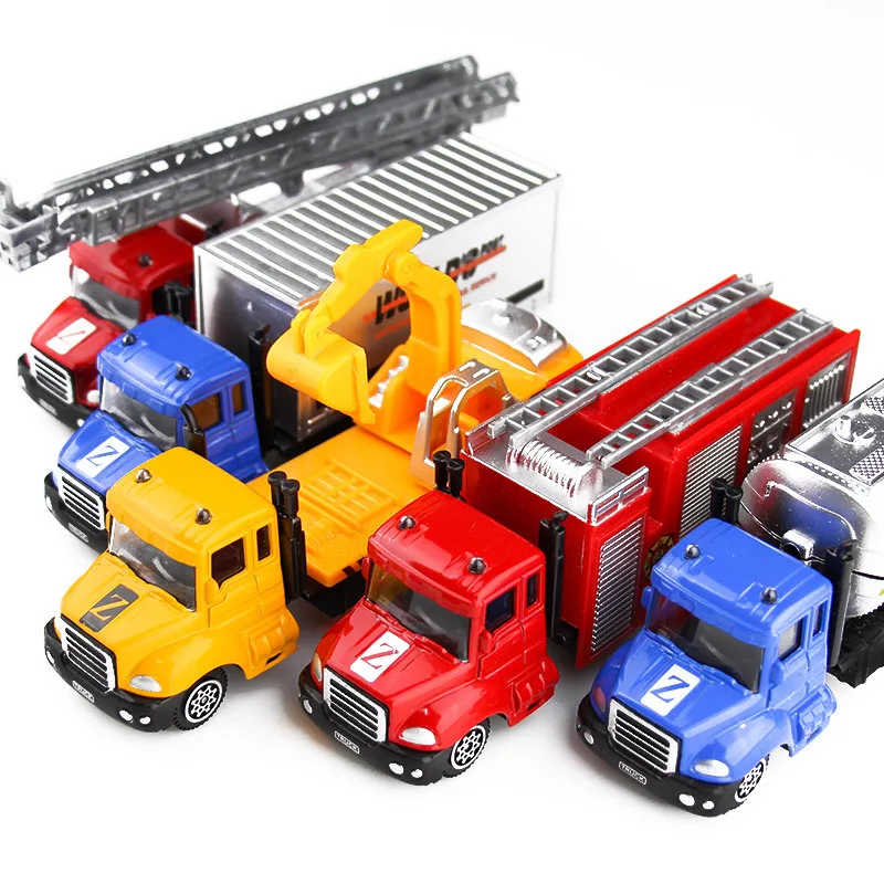 

3Pcs 15CM Cars Model Plastic Diecasts Engineering Car Model Fire Truck Police Car Tractor Military Birthday Gift Decoration 1Pcs