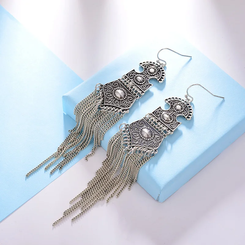 HONGYE новые длинные серьги с кисточками для женщин Boho большие висячие серьги Femme массивные модные ювелирные изделия Brincos