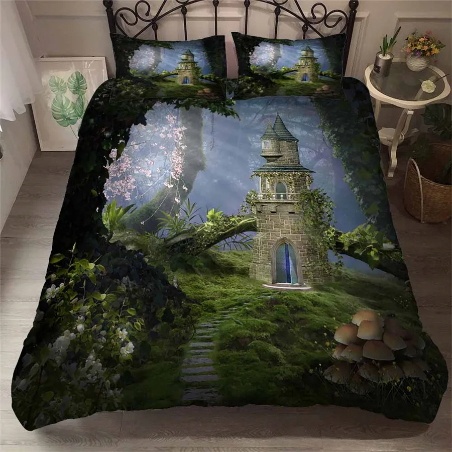 Комплект постельного белья с 3D принтом пододеяльник морской фэнтези сказочный