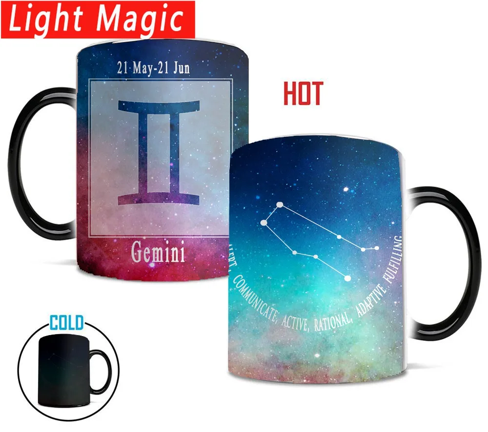 

12 constellations Gemini Magic Starry Sky Mugs 350ml ceramic Creative color changing mugs your kids your wife and friends gift