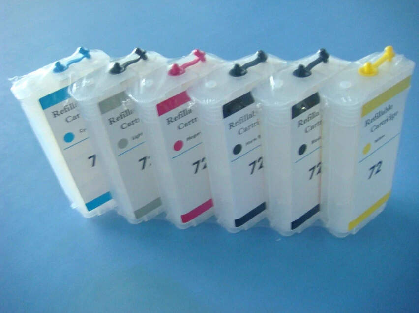 refillable ink cartridge FOR HP 72 T610 T770 T790 T1100 T1120 C9384A printer Auto reset chip parts | Компьютеры и офис