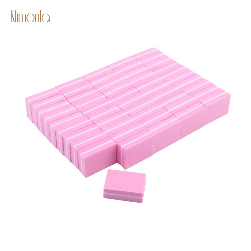100pcs/lot Pink Sponge Nail File Sanding Buffing Polish Blocks Washable Buffer Art Pedicure Tools | Красота и здоровье