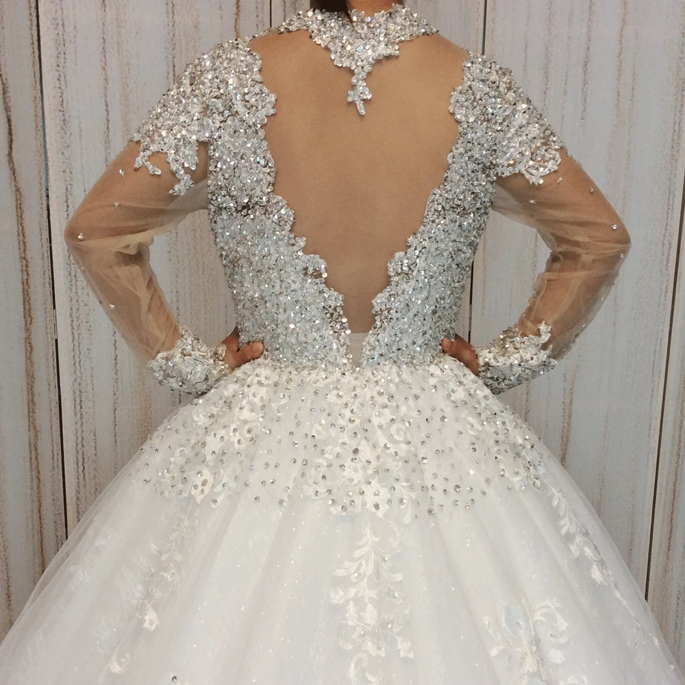 SuperKimJo Vestido De Noiva 2018 настоящие фото свадебные платья со стразами роскошный длинный