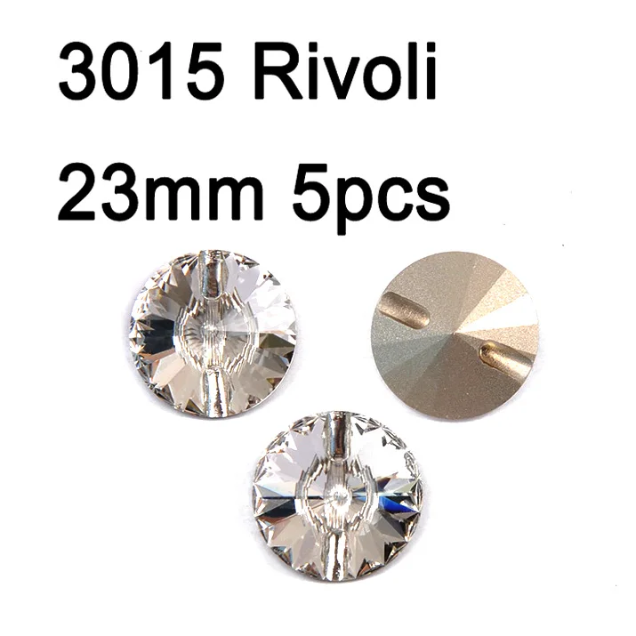 Rivoli 23mm 5pcs Кристально чистые различные кнопки Стразы botones пришить кнопку DIY Стразы оснастки ремесло для ювелирных изделий одежды диван костюм - Цвет: Rivoli 23mm 5pcs