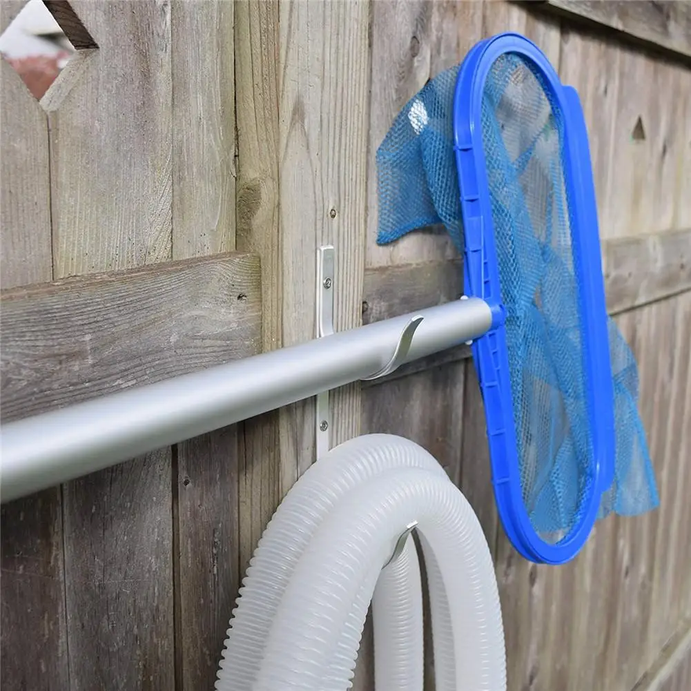 

2PCS Telescoping Pole Hook Portable Vacuum Hoses Leaf Rakes Aluminum Alloy Multipurpose Organizer Swimming Pool Hanger