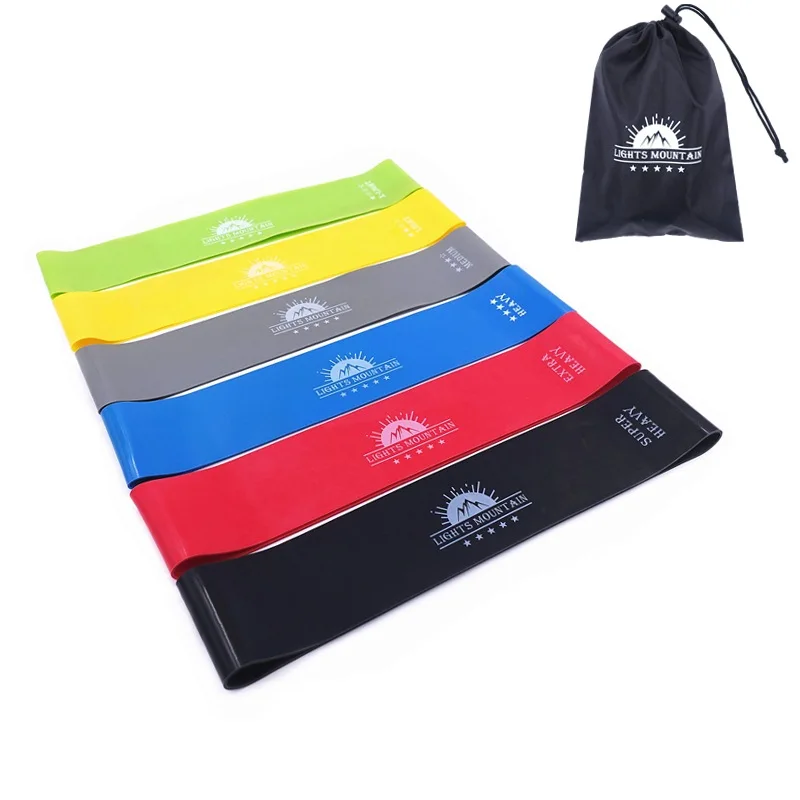 25cm-set of 6 Набор эластичных лент для занятий фитнесом, Кроссфит, йогой, пилатесом, упражнениями для домашнего спортзала, мини-ленты для тренировок - Цвет: 25cm-set of 6