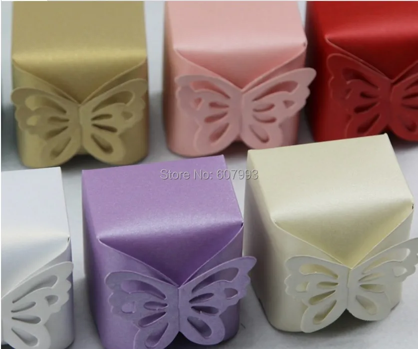 Lovely butterfly favor candy box for wedding baby shower birthday party bomboniere sweets dragee gifts bag packaging 50pcs | Дом и сад
