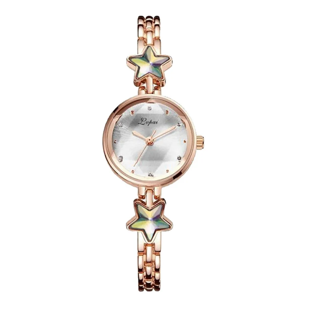 LVPAI Reloj модные темпераментные женские часы с поднятым циферблатом кварцевые Стразы с ремешком из легированной стали часы-браслет женское платье Clcok# B