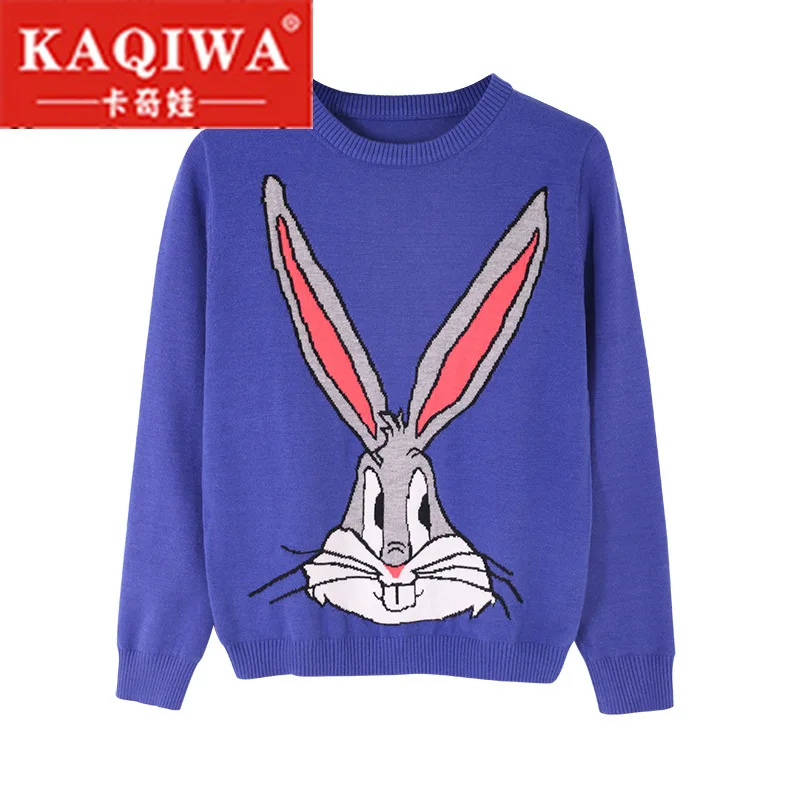 Осенний Модный женский Хлопковый вязаный Повседневный свитер дизайнерские осенние качественные пуловеры с вышивкой животных свитера