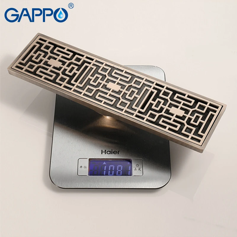 GAPPO стоки reggangle художественная резная Ванная комната напольная крышка пробки Ванна Душ слив анти-запах сточные стоки