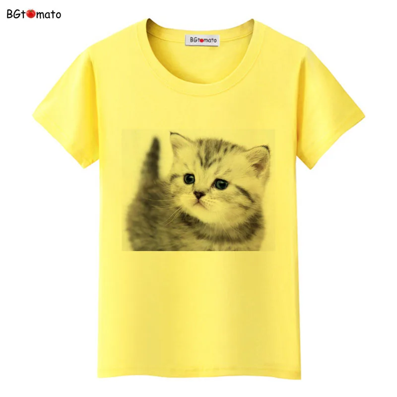 

2021 Cute little baby cat t shirts for women cute style lovely summer tops tees Brand Good quality comfortable shirts