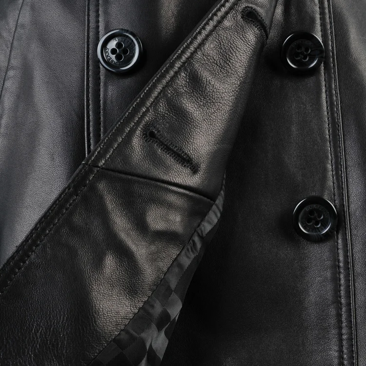 2017 Мода женская Кожаная Куртка Долго Кожаное Пальто Овец Кожи женщин Ветровка