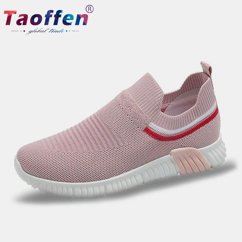 Женские кроссовки на плоской подошве Taoffen из дышащей сетчатой ткани Размеры 35
