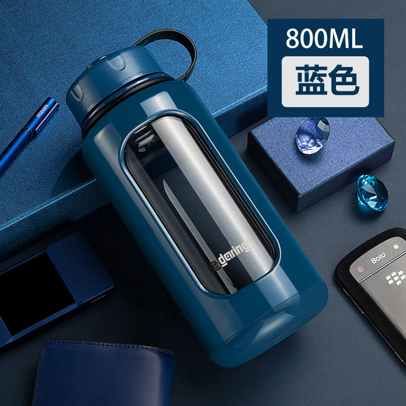 A-800Ml Бутылка для воды 1000 мл большой вместимости для чая, чашка с фильтром, двойная термостойкая чашка, для мужчин и женщин, для отдыха на природе, портативная - Цвет: A-800Ml