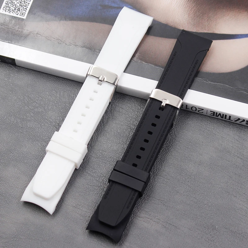 Silicone strap 18mm ladies sports waterproof men's and women's strap accessories buckle