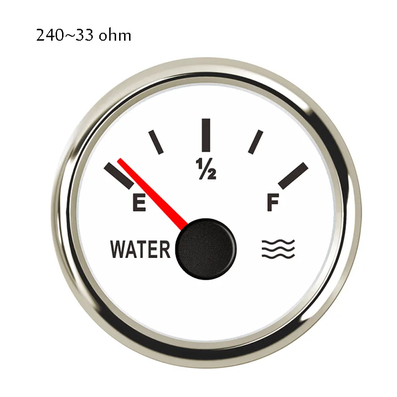 red light 240-33ohm 52 мм указатель уровня воды для автомобиля Грузовик Лодка 12-24 в морской измеритель уровня воды 7 цветов дисплей подсветка - Цвет: red light 240-33ohm