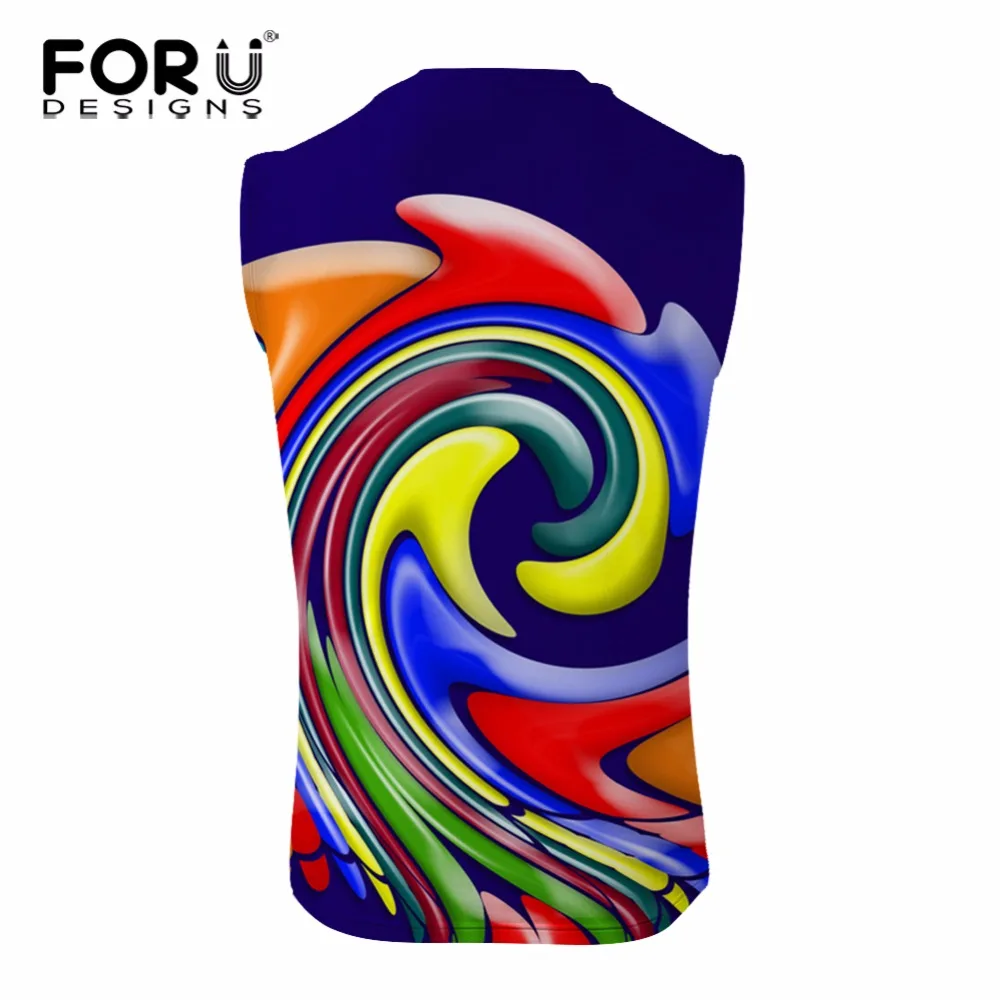 FORUDESIGNS/3D цветные мужские майки с узором пейсли новинка 2017 модный летний топ без