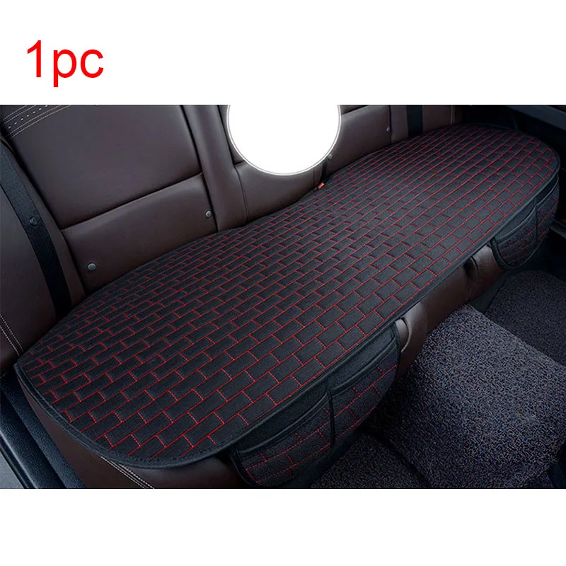 Rear Red 1pc Чехлы для автомобильных сидений льняные дышащие защитные чехлы для сидений четыре сезона универсальные автомобильные накладки для ковров аксессуары для подушек - Название цвета: Rear Red 1pc