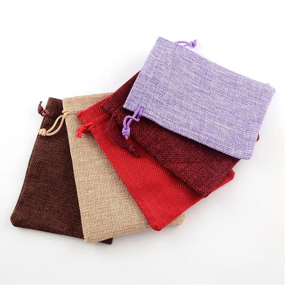 

18x13cm Burlap Packing Pouches Drawstring Bags for Jewelry Gift Packaging 10 Colors,100pcs/lot