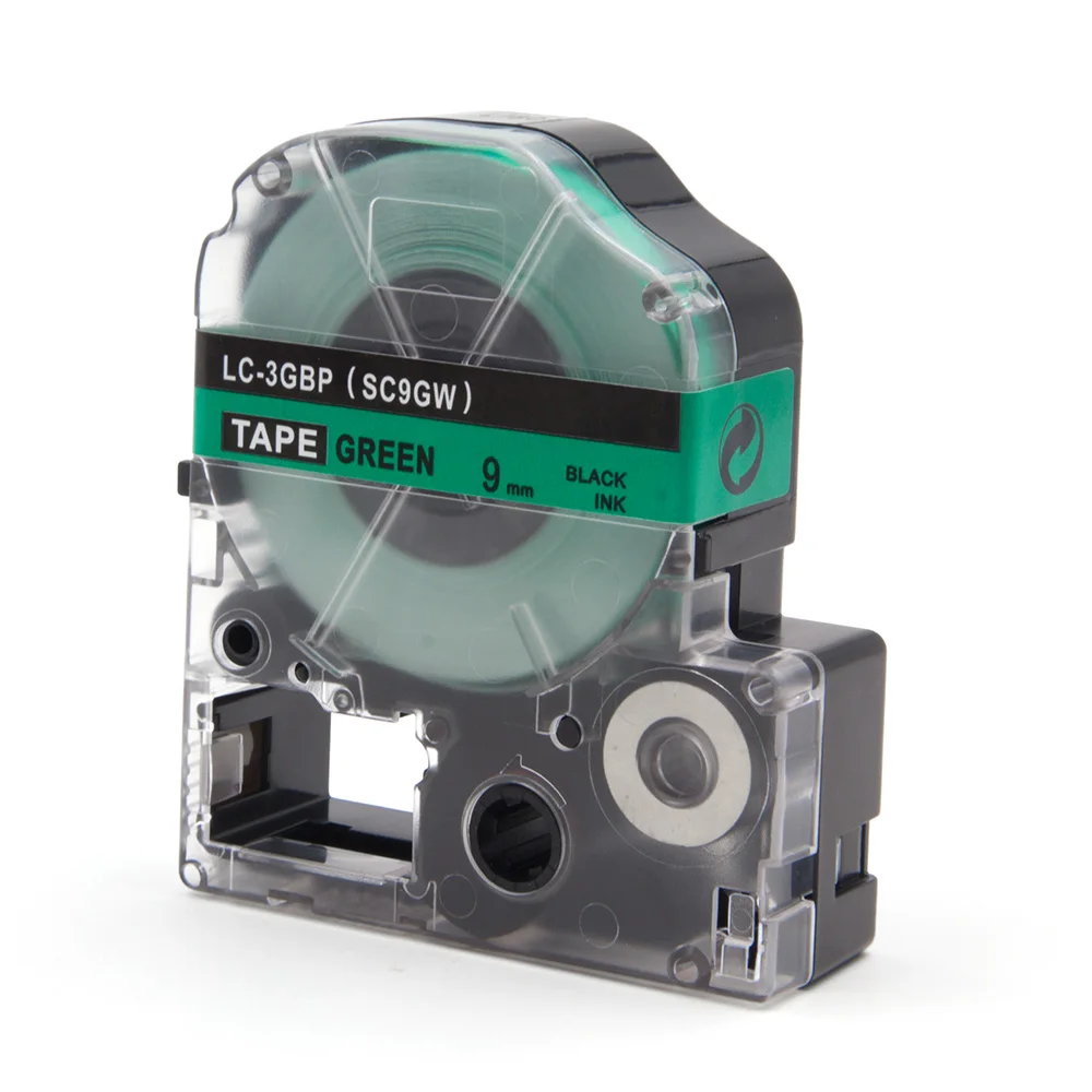 Absonic 9 мм SC9GW LC-3GBP Кассетная Лента Замена для EPSON LW-300 LW-400 LW-500 LW-600P LM-700 LW-900P |
