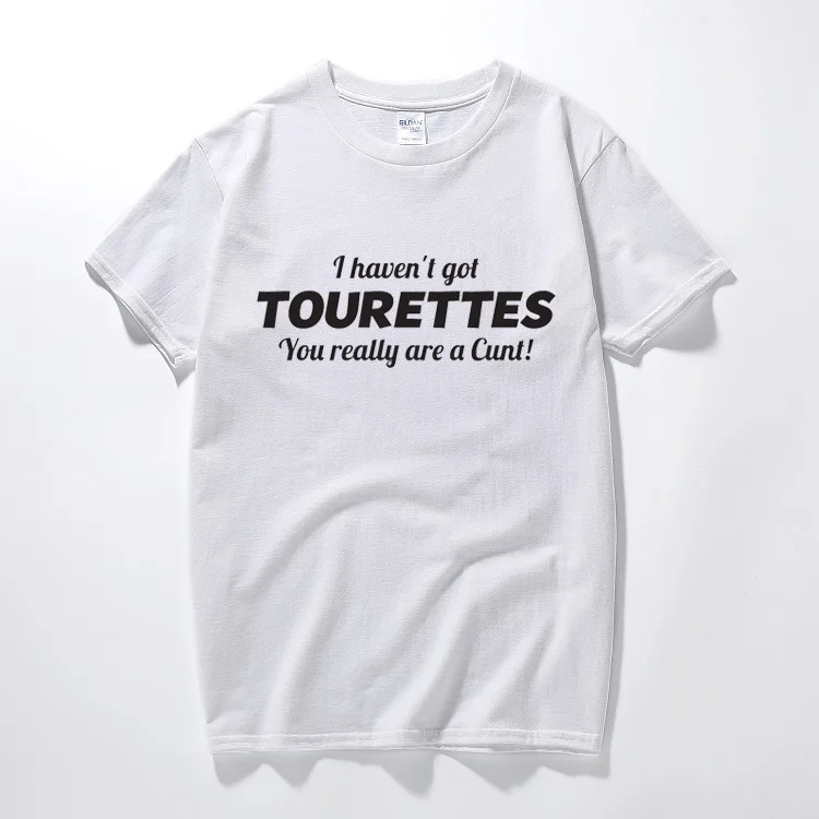 Белый Tourettes забавная футболка с надписями C* T offension для взрослых Humour tee top Cool Joke подарок Топы Повседневная хлопковая футболка с короткими рукавами Homme - Цвет: Белый