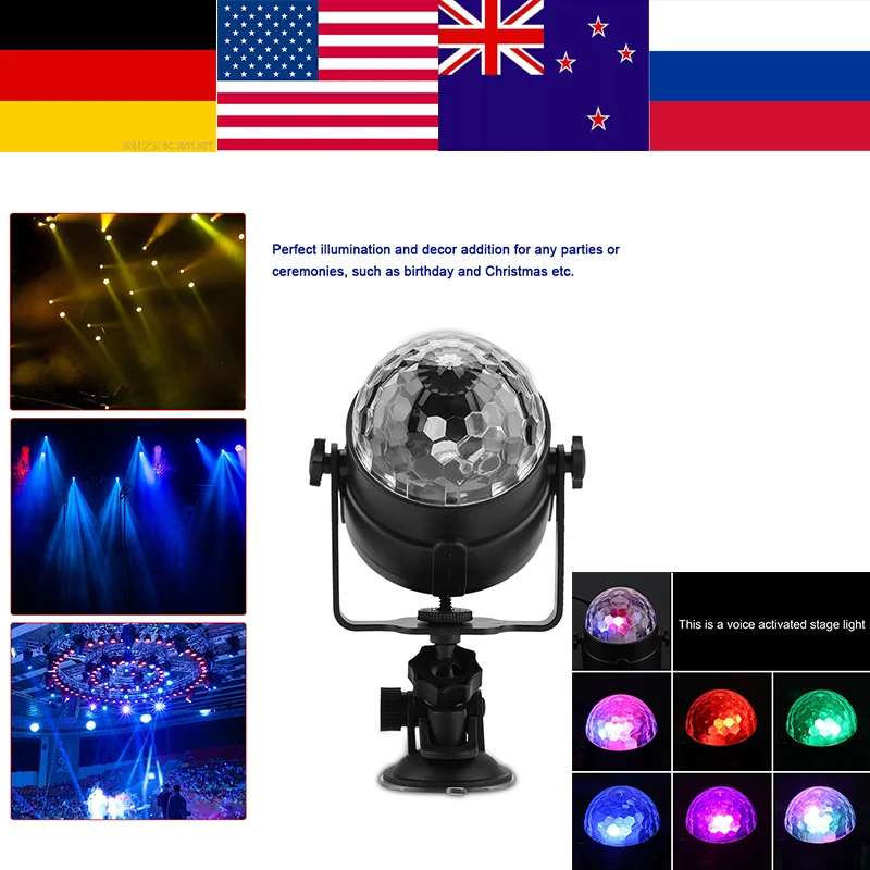 Светодиодный сценический светильник USB Перезаряжаемый хрустальный магический