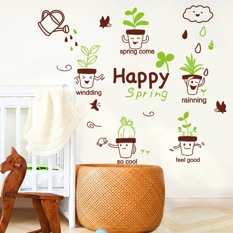 [SHIJUEHEZI] растение настенный наклейки DIY бонсай настенные для гостиной детской