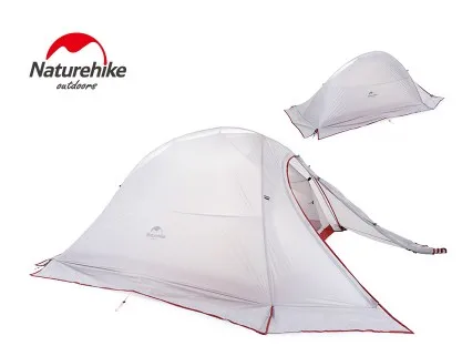 Upgrade gray skirt Naturehike 2 человек водонепроницаемый палатка Four seasons открытый свет для прогулок и походов палатка 20D для двух человек с коврик - Цвет: Upgrade gray skirt
