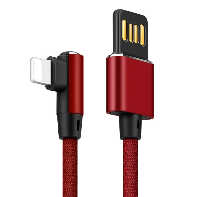 red Coolreall Реверсивный USB кабель для iPhone Xs Max Xr X 8 7 6 6s 5 5S iPad Быстрая зарядка зарядное устройство кабели для быстрой зарядки мобильного телефона - Цвет: red