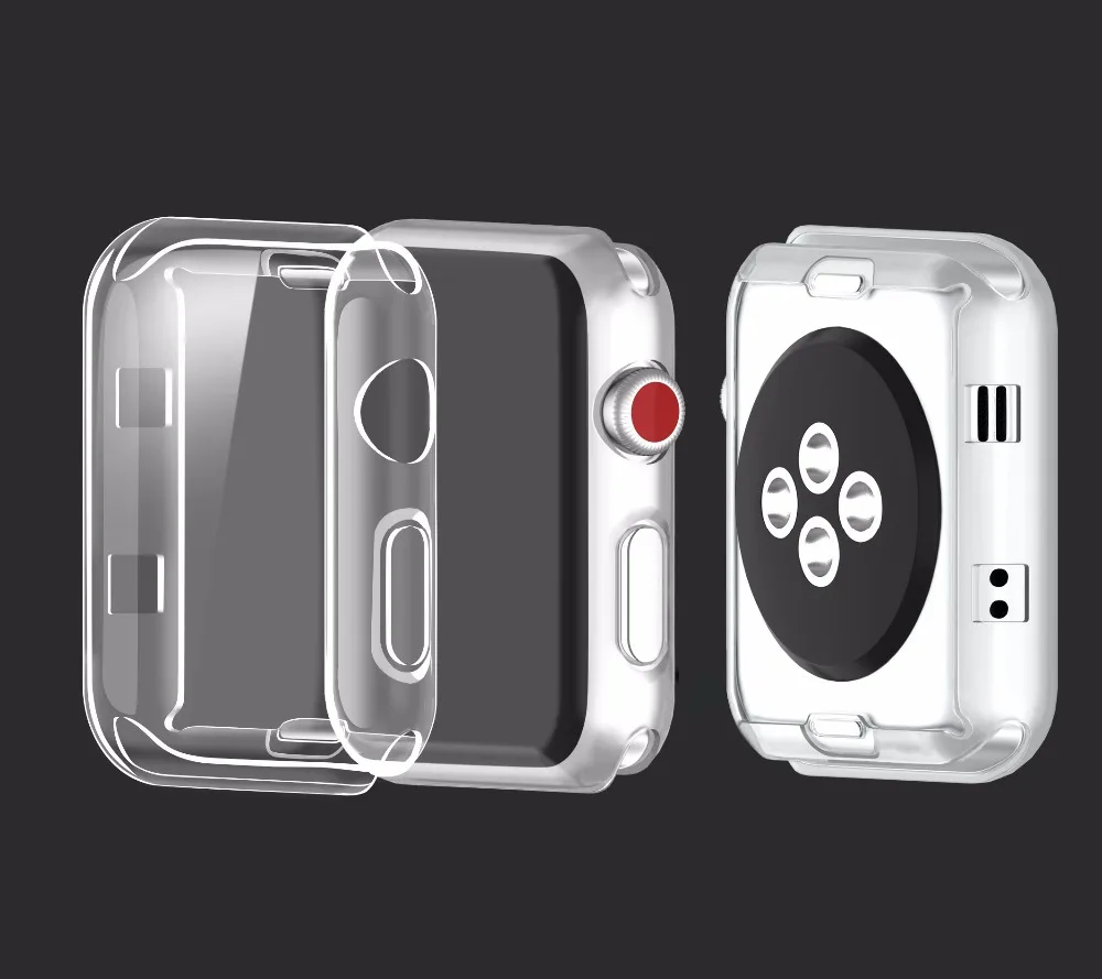 Прозрачный мягкий и тонкий чехол для Apple watch серии 3 2 38 мм/42 мм из ТПУ Watch защитный |