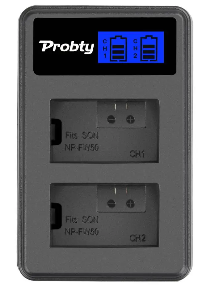 LCD charger Для sony NP-FW50 NP FW50 батарея для камеры+ ЖК USB двойное зарядное устройство для sony Alpha a6500 a6300 a6000 a5000 a3000 NEX-3 a7R a7S NEX-7 - Цвет: LCD charger