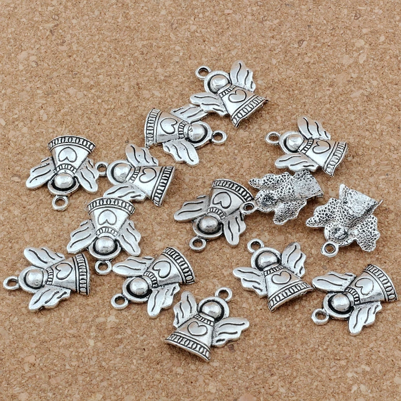 20 шт ангел с крыльями Подвески шармы в форме сердца модные ювелирные изделия DIY Fit