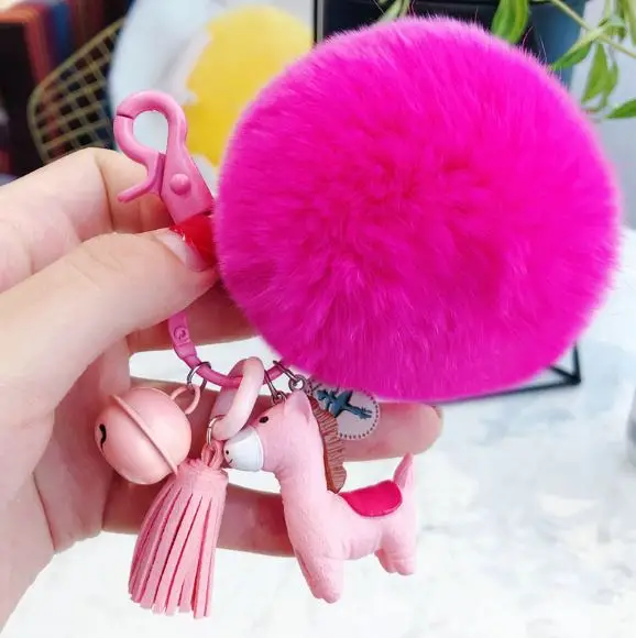 1 шт. милые животные Альпака Alpacasso меховой шар пушистый брелок для ключей брелок кольцо для ключей для девочек плюшевая игрушка - Цвет: alpaca keychain 4