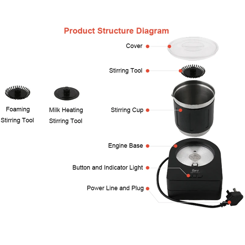 

220V Electric Milk Frother for Coffee Milk Foamer Cold and Hot Blender Cappuccino Fancy Coffee Foamer Food Mixer