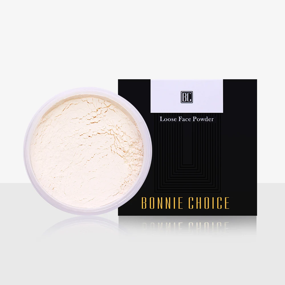 BONNIE CHOICE 1 Box Smooth Loose Powder 3 Colors Face Makeup Full Size Brighten Finish Waterproof Cosmetic With Puff |